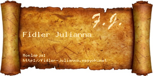 Fidler Julianna névjegykártya
